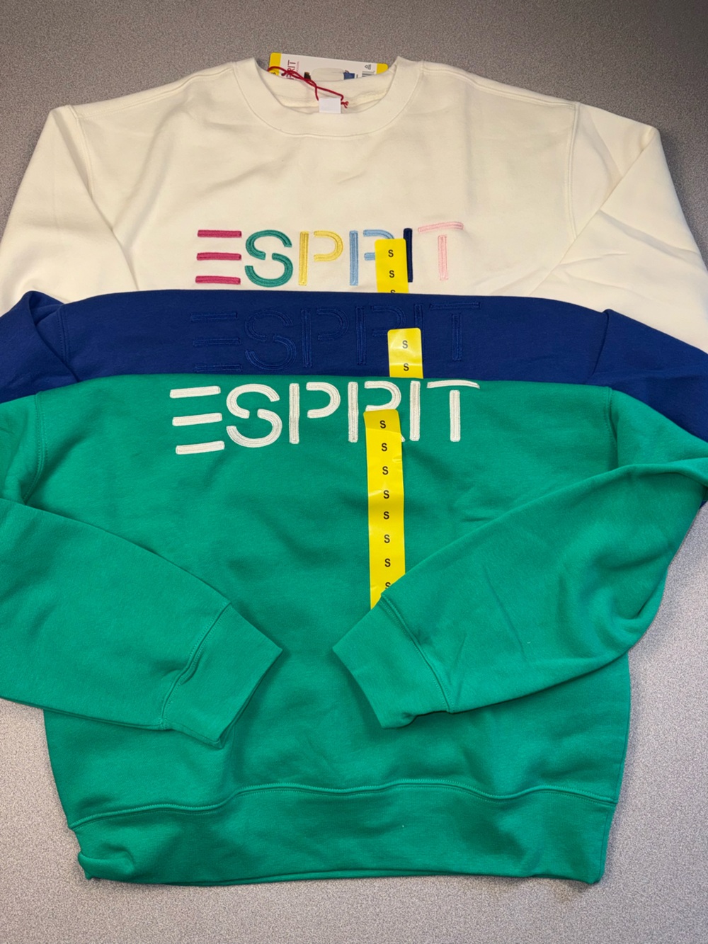 Set Of 3 Esprit Sweatshirts Fleece Viral Retro 80’s Size Small - Picture 2 of 10